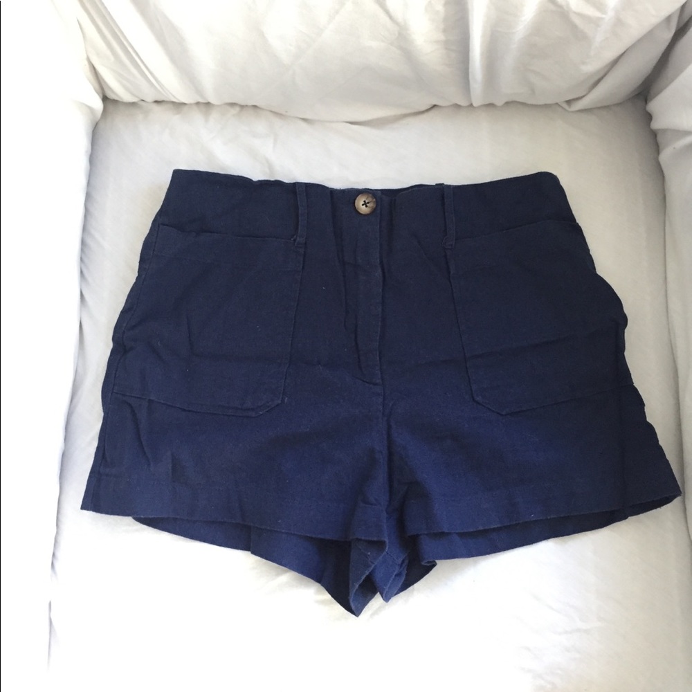 ASOS Socialite Linen Navy Shorts Size XS